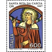 Italia - 1482 - 1981 6º Cent. de Sta.  Rita de Cascia Lujo
