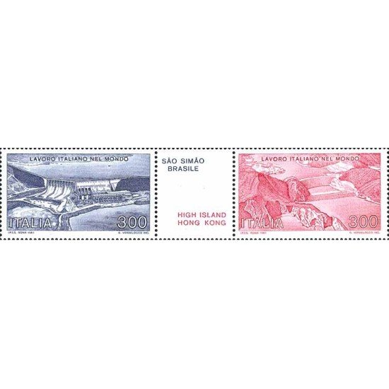 Italia - 1489/90 - 1981 Realizaciones itallianas en el mundo Hidroeléctrica en Brasil Abastecimento agua Hong Kong Lujo