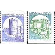 Italia - 1501/02 - 1981 Castillos nº de control al reverso Lujo