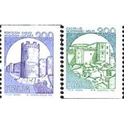 Italia - 1501/02 - 1981 Castillos nº de control al reverso Lujo Italia - 1501/02 - 1981 Castillos nº de control al reverso Lujo