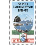 DEP6/S Italia Italy  Nº 1748  1987 Nápoles-campeón de la temporada de fútbol-Lujo