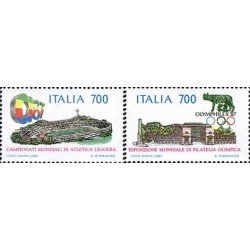 Italia - 1751/52 - 1987 Camp. del mundo de atletismo y Olymphilex Italia - 1751/52 - 1987 Camp. del mundo de atletismo y Olymphilex