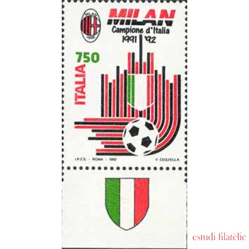 Italia - 1949 - 1992 Homenaje al Milan-campeón 91-92 Lujo