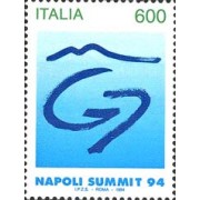 Italia - 2076 - 1994 Cumbre de paises industrializados-G7/logo-Lujo