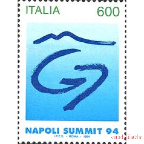 Italia - 2076 - 1994 Cumbre de paises industrializados-G7/logo-Lujo