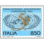 Italia - 2108 - 1995 50º Aniv. de la ONU-emblema- Lujo