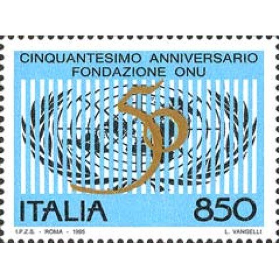 Italia - 2108 - 1995 50º Aniv. de la ONU-emblema- Lujo