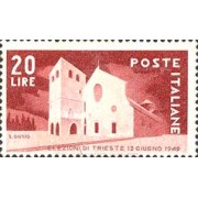 Italia - 544 - 1949 Elecciones de Trieste-catedral-Lujo