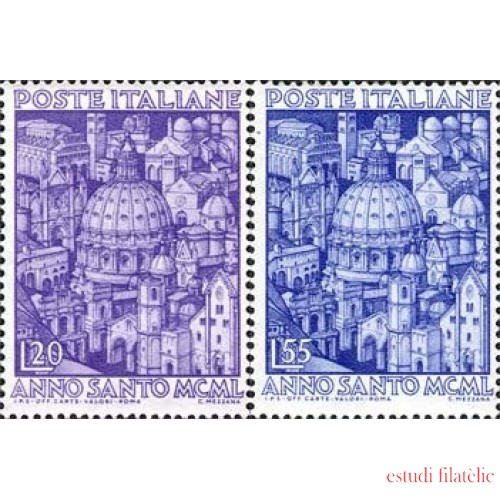 Italia - 558/59 - 1950 Año santo-iglesias de Roma-Lujo