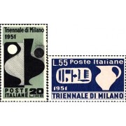 Italia - 605/06 - 1951 Trienal de Milán Lujo