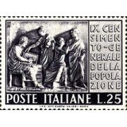 Italia - 614 - 1951 9º Censo de la población -escultura-Lujo