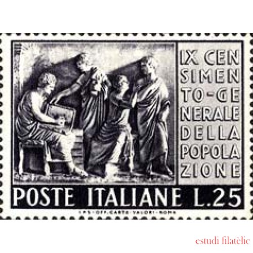 Italia - 614 - 1951 9º Censo de la población -escultura-Lujo