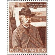 Italia - 762 - 11958 50º Aniv. murte del pintor Giovanni Fattori Lujo