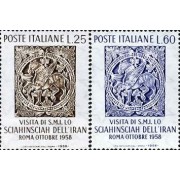 Italia - 773/74 - 1958 Visita del Sha de Irán-bajorrelieve/catedral- Lujo
