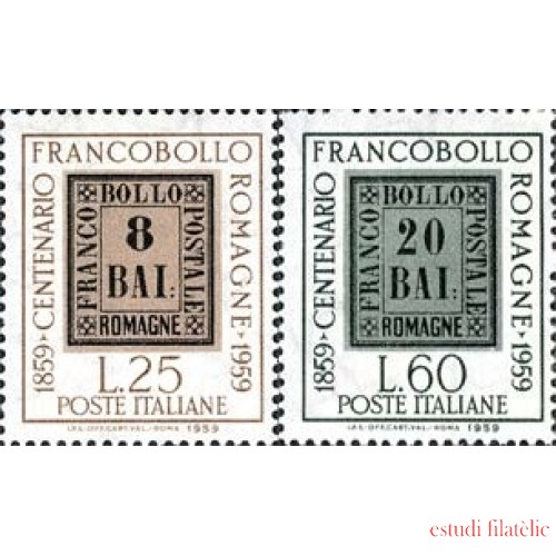 Italia - 800/01 - 1959 Cent. del sello de Romaña Lujo
