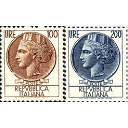 Italia - 802/03 - 1959 Serie-moneda Syracusa-Lujo Italia - 802/03 - 1959 Serie-moneda Syracusa-Lujo