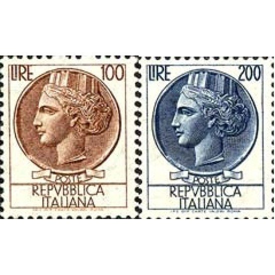 Italia - 802/03 - 1959 Serie-moneda Syracusa-Lujo