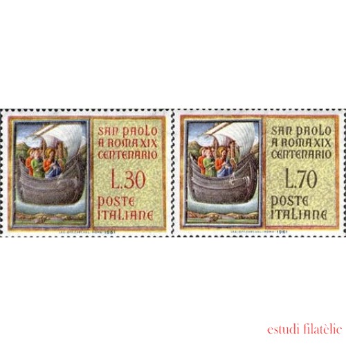 Italia - 850/51 - 1961 19º Cent de la llegada de St. Pablo a Roma Lujo