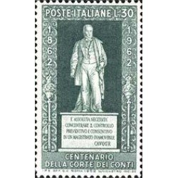 Italia - 881 - 1962 Cent. del tribunal de cuentas-estatua de Cavour- Lujo Italia - 881 - 1962 Cent. del tribunal de cuentas-estatua de Cavour- Lujo