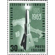 Italia - 887 - 1963 Cent. del instituto nacional de los seguros Lujo