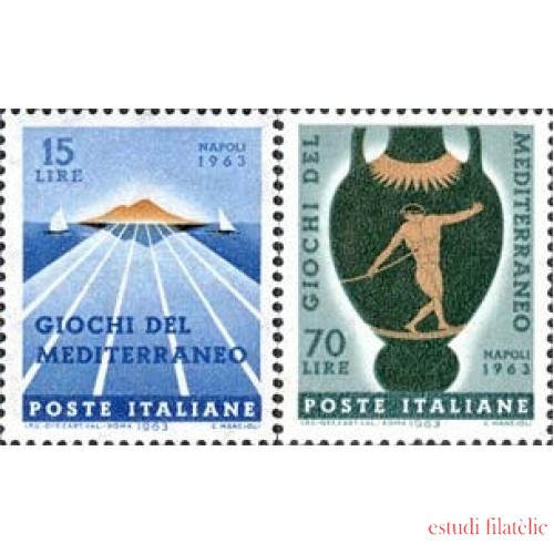 Italia - 893/94 - 1963 Juegos dep. del Mediterráneo-Nápoles-Lujo