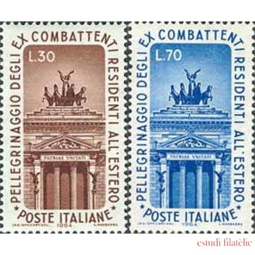 Italia - 912/13 - 1964 Peregrinaje a Roma de antiguos combatientesLujo