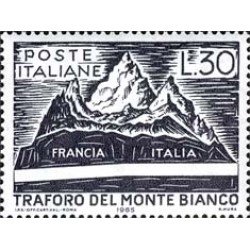 Italia - 926 - 1965 Inauguración del túnel de Montblanc Lujo Italia - 926 - 1965 Inauguración del túnel de Montblanc Lujo