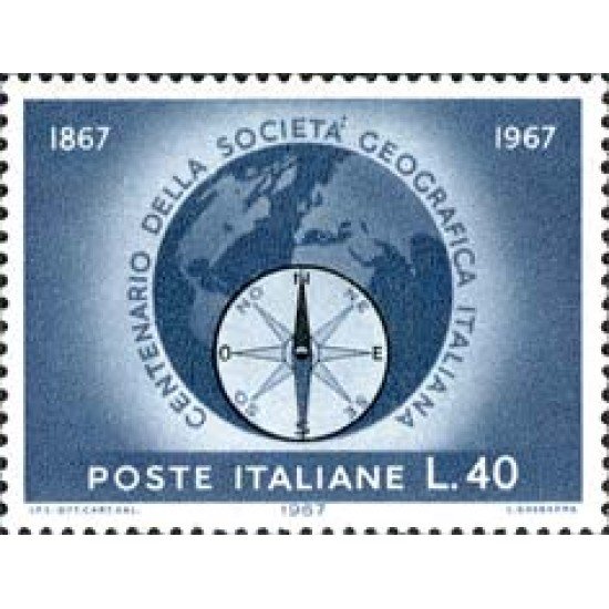 Italia - 960 - 1967 Cent. de la sociedad ncnal. de geografía Lujo