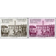 Italia  961/62 1967 10º Aniv. del tratado de Roma-hotel villa de Roma MNH