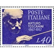 CIN/S Italia Italy  Nº 963  1967 Cent del director de orquesta Arturo Toscanini Lujo