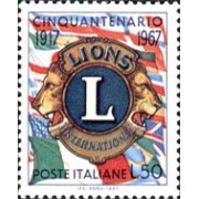 Italia  987  1967 50º Aniv.de Lions inter.  MNH