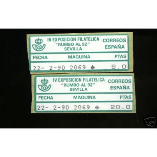 <div><strong>ATMs Etiqueta Postal Conmemorativa N</strong><strong>º 25a/b Rumbo al 92<br
/>
</strong></div>