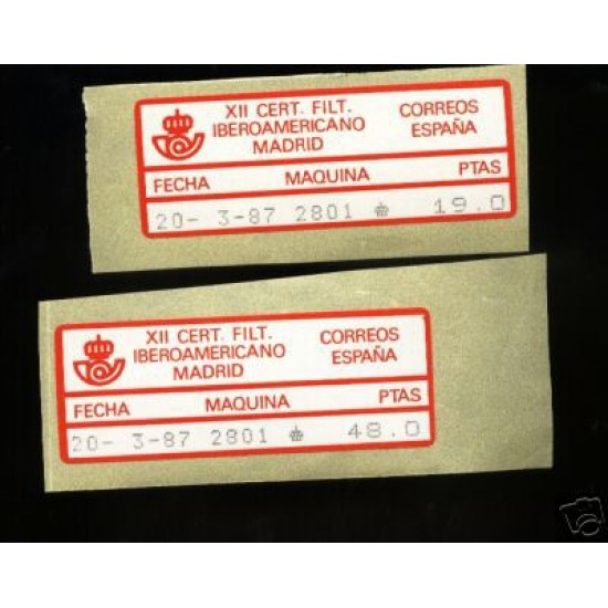 <div><strong>Etiquetas Postales Conmemorativas N</strong><strong>º 8 a/b XII Certamen Filatélico<br
/>
</strong></div>