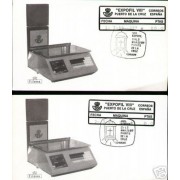 <div><strong>ATMs Etiqueta Postal Conmemorativa N</strong><strong>º 18a/b Expofil VIII </strong><strong>en sobre </strong></div>