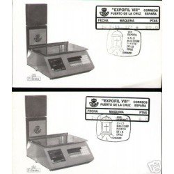 <div><strong>ATMs Etiqueta Postal Conmemorativa N</strong><strong>º 18a/b Expofil VIII </strong><strong>en sobre </strong></div>