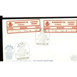 <div><strong>Etiqueta Postal Conmemorativa N</strong><strong>º 4 c/d Mundobasket 86 en sobre<br
/>
</strong></div>