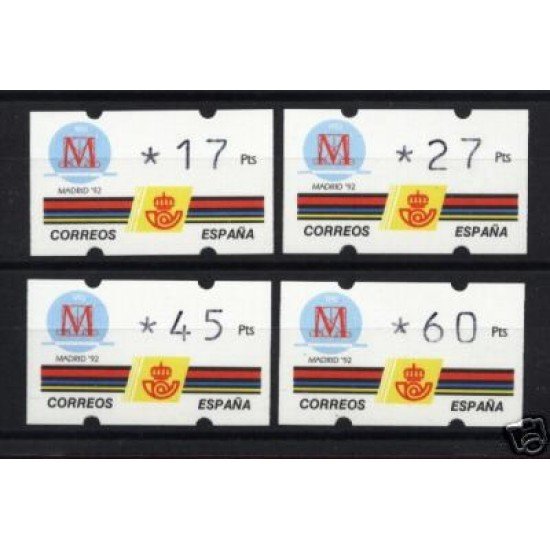 <div><strong>ATMs Kl&uuml;ssendorf Madrid 92 3 dígitos 4 valores Año 1992</strong></div>