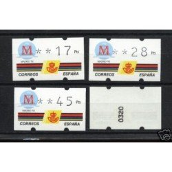 <div><strong>ATMs Kl&uuml;ssendorf Madrid 92 4 dígitos 4 valores Año 1993 con número<br
/>
</strong></div>