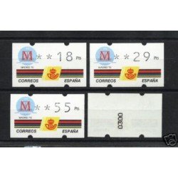 <div><strong>ATMs Kl&uuml;ssendorf Madrid 92 4 dígitos 4 valores Año 1994 con número<br
/>
</strong></div>