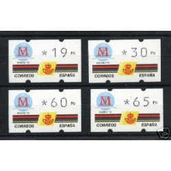<div><strong>ATMs Kl&uuml;ssendorf Madrid 92 3 dígitos 4 valores Año 1995 con número<br
/>
</strong></div>
