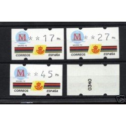 <div><strong>ATMs Kl&uuml;ssendorf Madrid 92 4 dígitos 4 valores Año 1992 con número<br
/>
</strong></div>