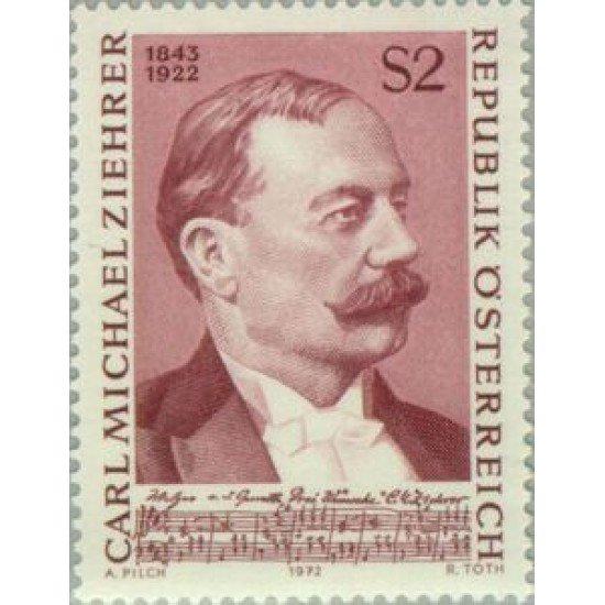 Österreich Austria - 1232 - 1972 50º Aniv. muerte del compositor C.M. Ziehrer Lujo Österreich Austria - 1232 - 1972 50º Aniv. muerte del compositor C.M. Ziehrer Lujo