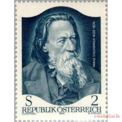Österreich Austria - 1289 - 1974 Cent muerte poeta Franz Stelzhamer Lujo