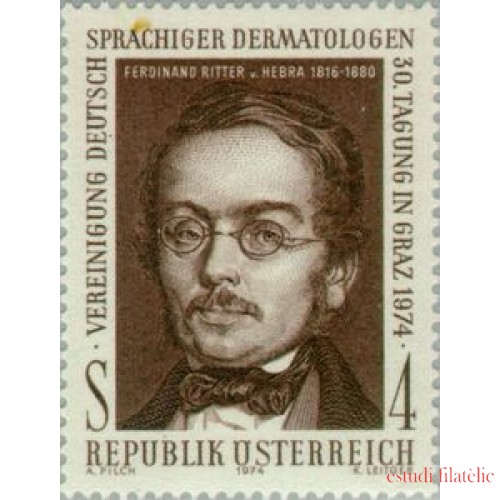 Österreich Austria - 1291 - 1974 30ª  Reunión de dermatólogos de habla alemana Lujo