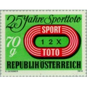 Österreich Austria - 1299 - 1974 25º Aniv. del concurso de juegos Sport Toto Lujo