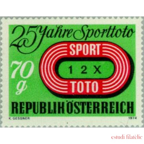 Österreich Austria - 1299 - 1974 25º Aniv. del concurso de juegos Sport Toto Lujo