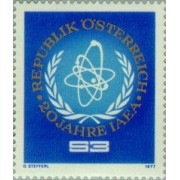 VAR3/ Österreich Austria  Nº 1377   1977  20º Aniv. de la agencia inter. de energía atómica Lujo