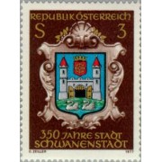 VAR3/S Österreich Austria  Nº 1382   1977 350º Aniv. de la ciudad de Schwanenstadt Lujo
