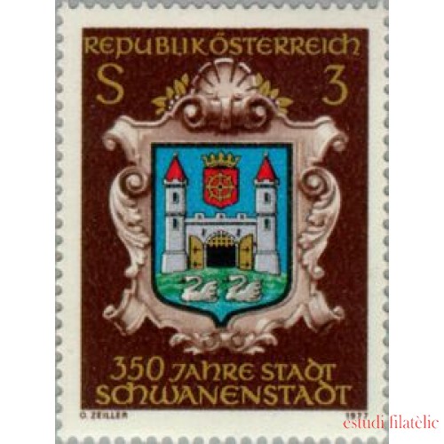 VAR3/S Österreich Austria  Nº 1382   1977 350º Aniv. de la ciudad de Schwanenstadt Lujo