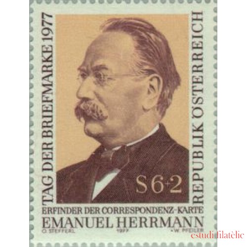 VAR3/S Österreich Austria   Nº 1392   1977  Día del sello-Emanuel Hermann-Lujo
